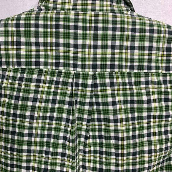 🌹3/25🌹Lands’Ed plaid green shirt size 14-16 - Picture 10 of 12